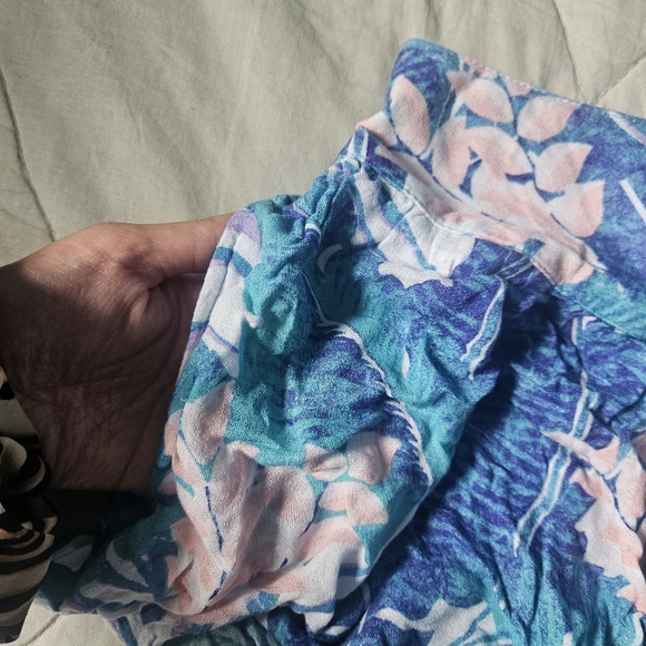 AMERICAN EAGLE Tropical Blue Soft Shorts Hawaiian Floral XXS AE - Picture 3 of 7